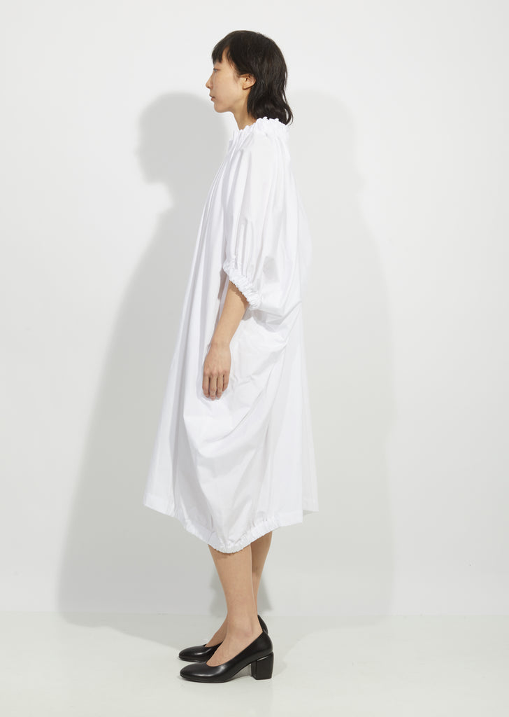 Cotton Broadcloth Ruched Dress