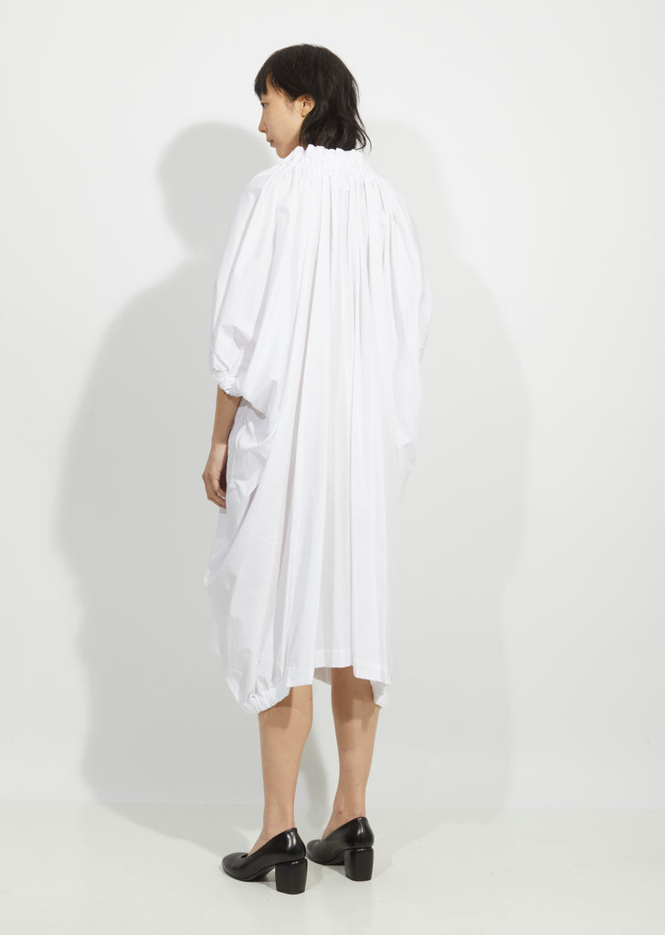 Cotton Broadcloth Ruched Dress