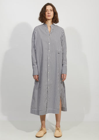 Cotton Poplin Stripe Shirt Dress