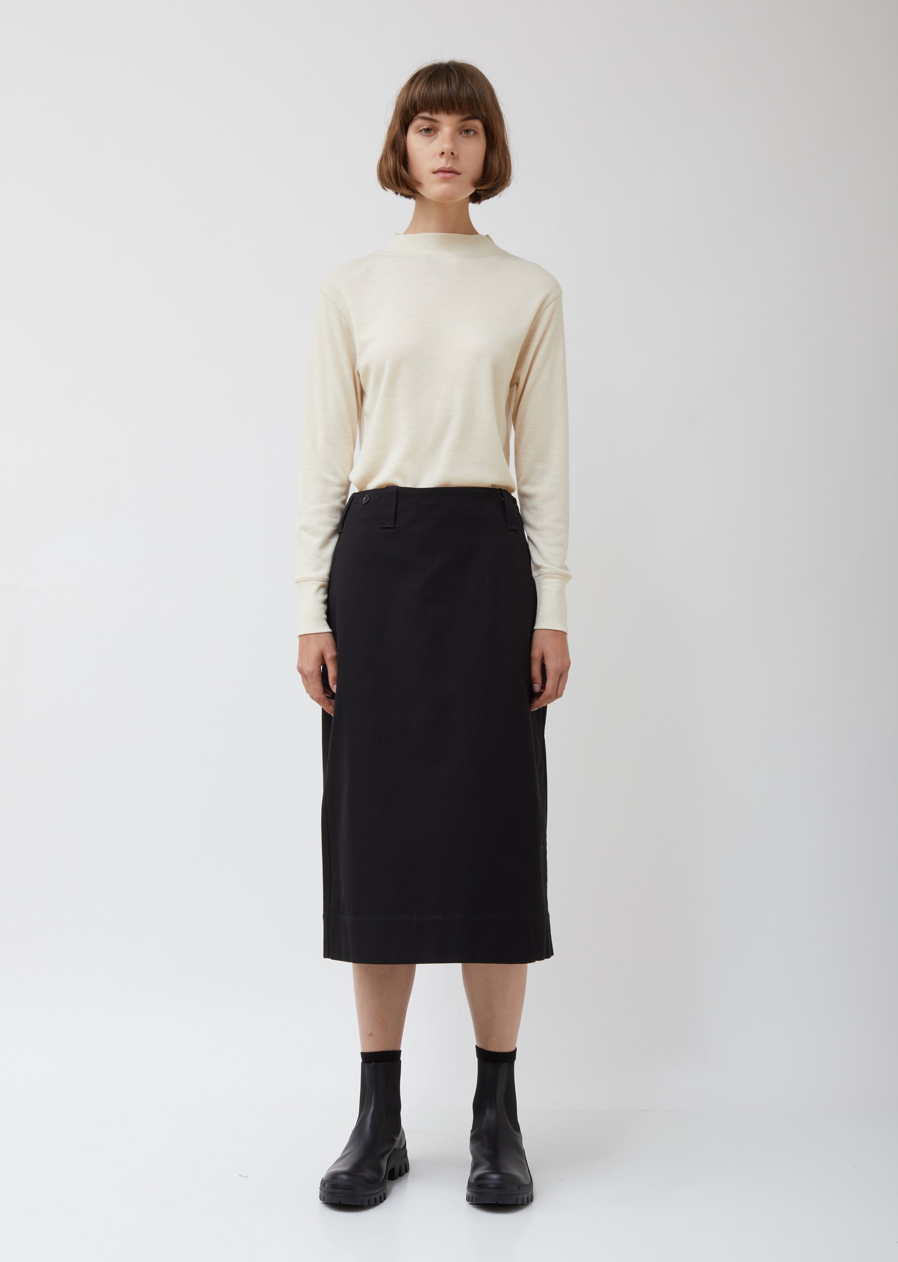 Wool Cotton Blend Utility Skirt – La Garçonne Wool Cotton Blend Utility Skirt – La Garçonne