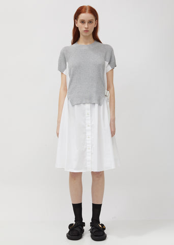 Cotton Knit Hybrid Shirtdress