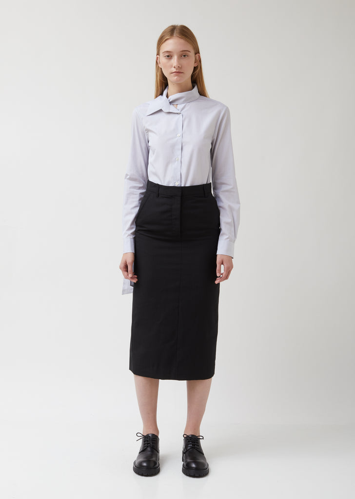 Wool Blend Suiting Tailored Skirt
