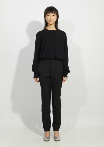 Wool Blend Flat Front Trousers