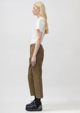 Cropped Seamed Twill Trouser