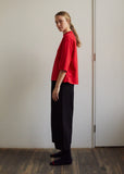 Women Cotton Cashmere Piped Oversized Half Sleeve Tee