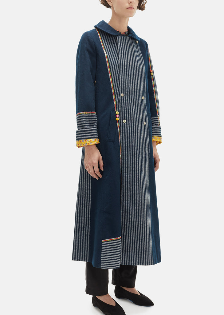 Checkered Wool Reversible Coat