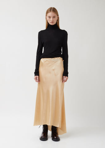 Long Silk Satin Skirt