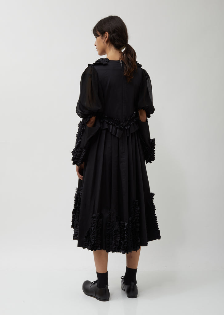Cotton Satin x Polyester Georgette Dress