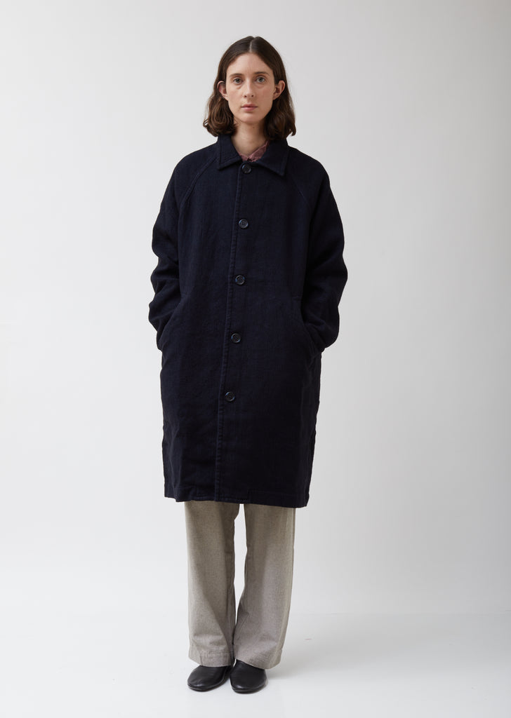Navy Wool Oliver Coat