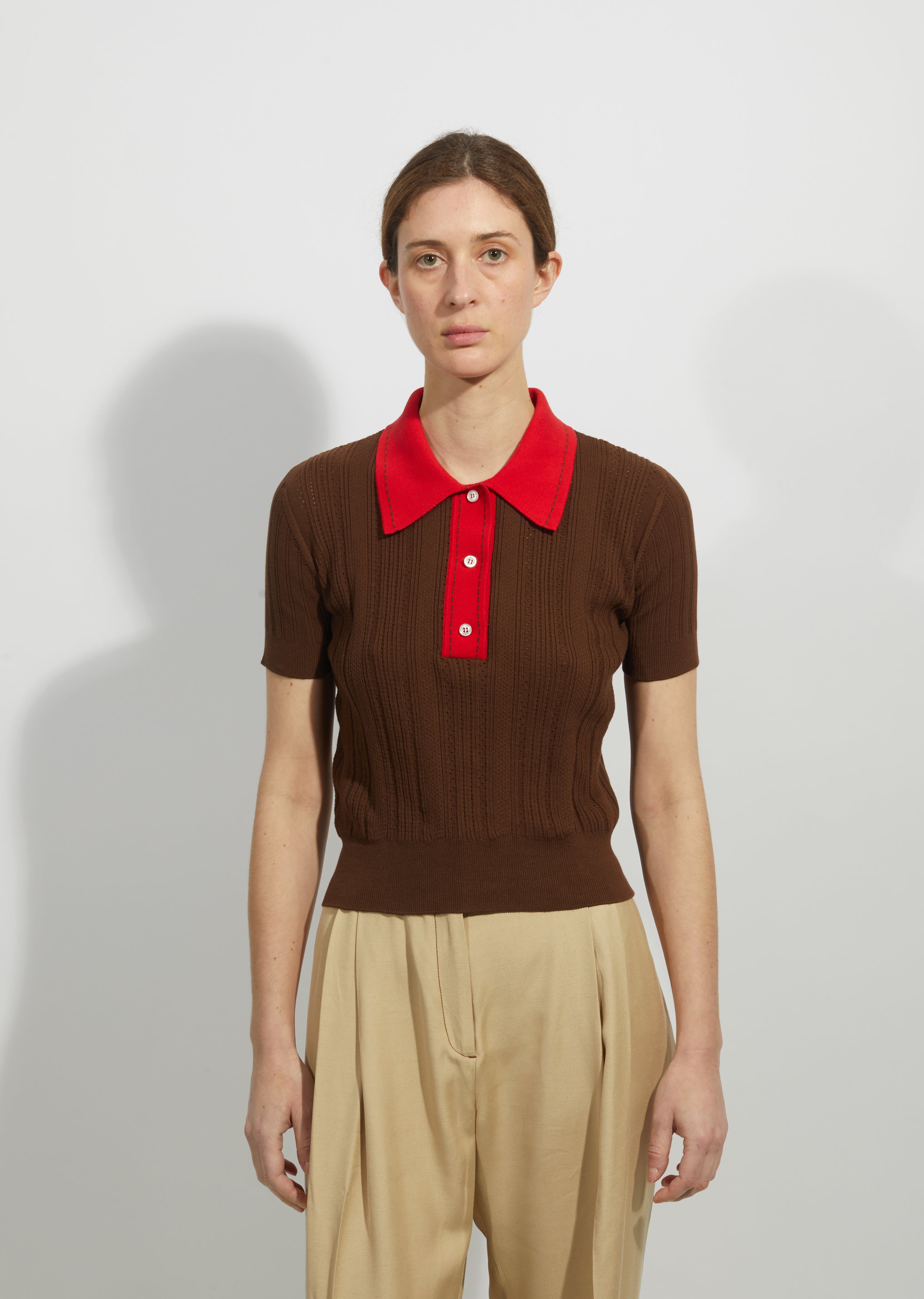 Textured Knit Polo – La Garçonne