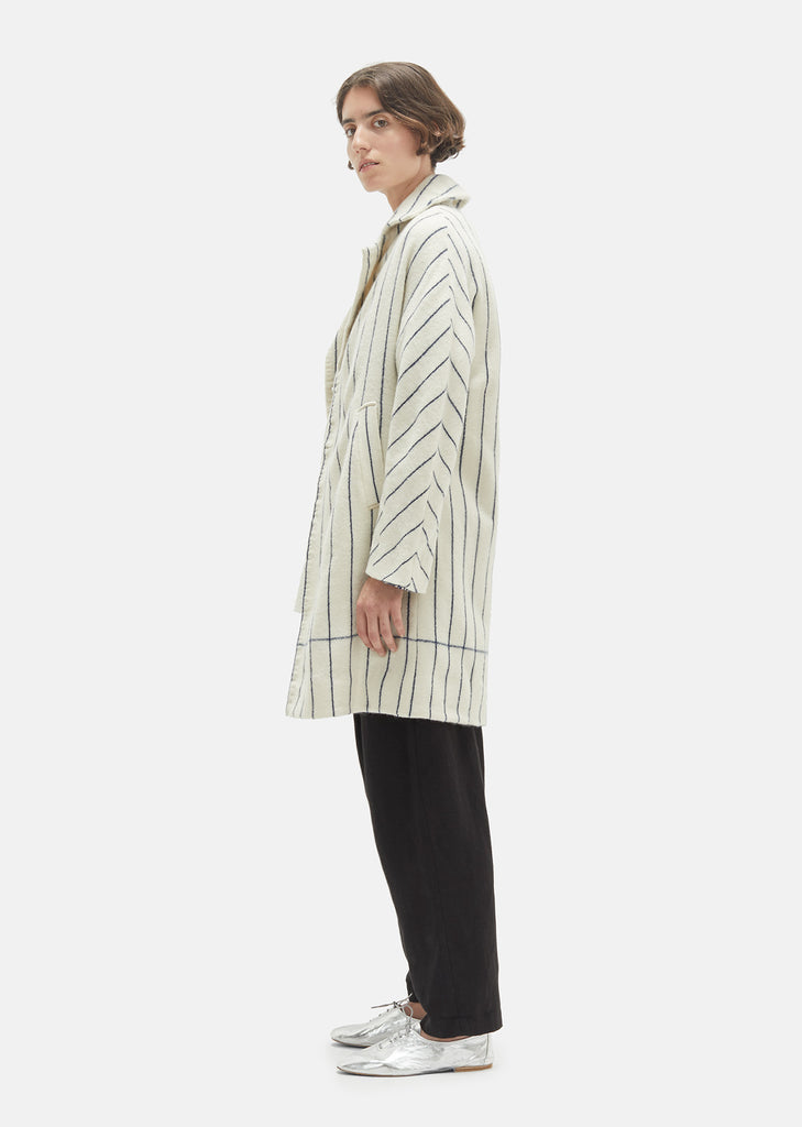 Striped Wool Double Breasted Jacket