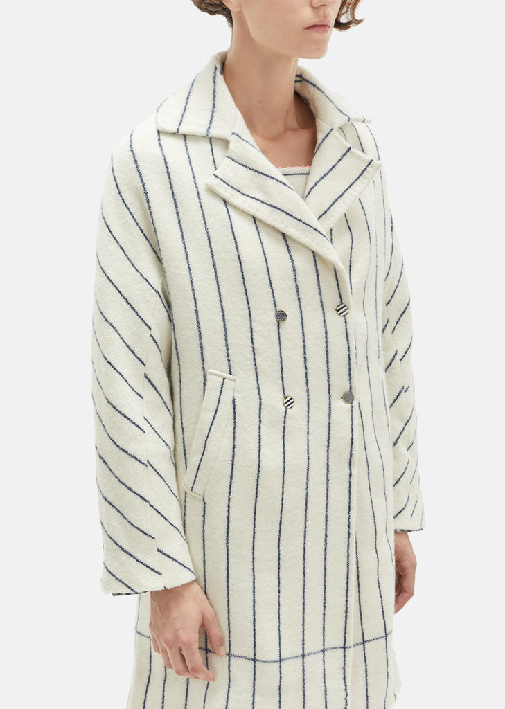 Striped Wool Double Breasted Jacket