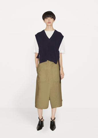 Cotton Linen Pocket Skirt