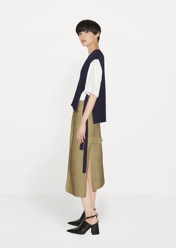 Cotton Linen Pocket Skirt