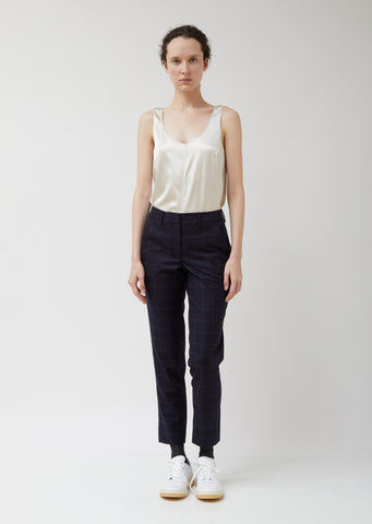 Navy Wool Relaxed Trouser