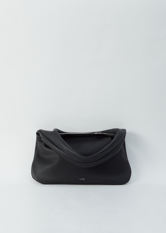 The Row Small Everyday Grain Leather Shoulder Bag in Black
