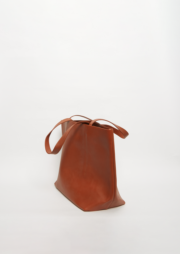 Medium Double Tanned Caff Highway Basket Bag — Dark Honey