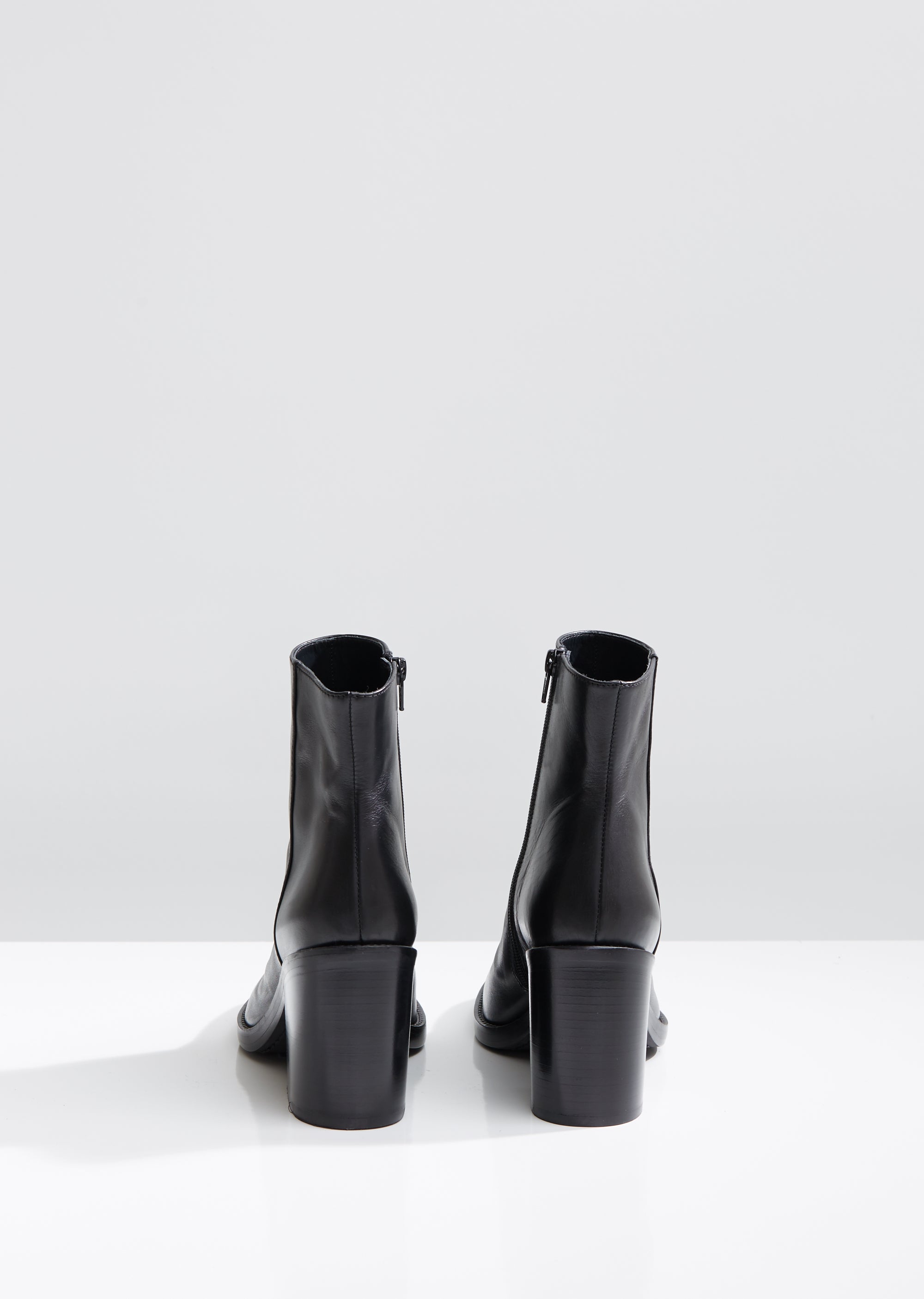 Stacked Heeled Ankle Boots by Ann Demeulemeester- La Garçonne