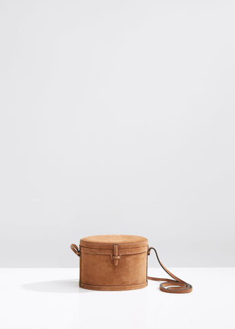 Suede Round Mini Trunk Bag