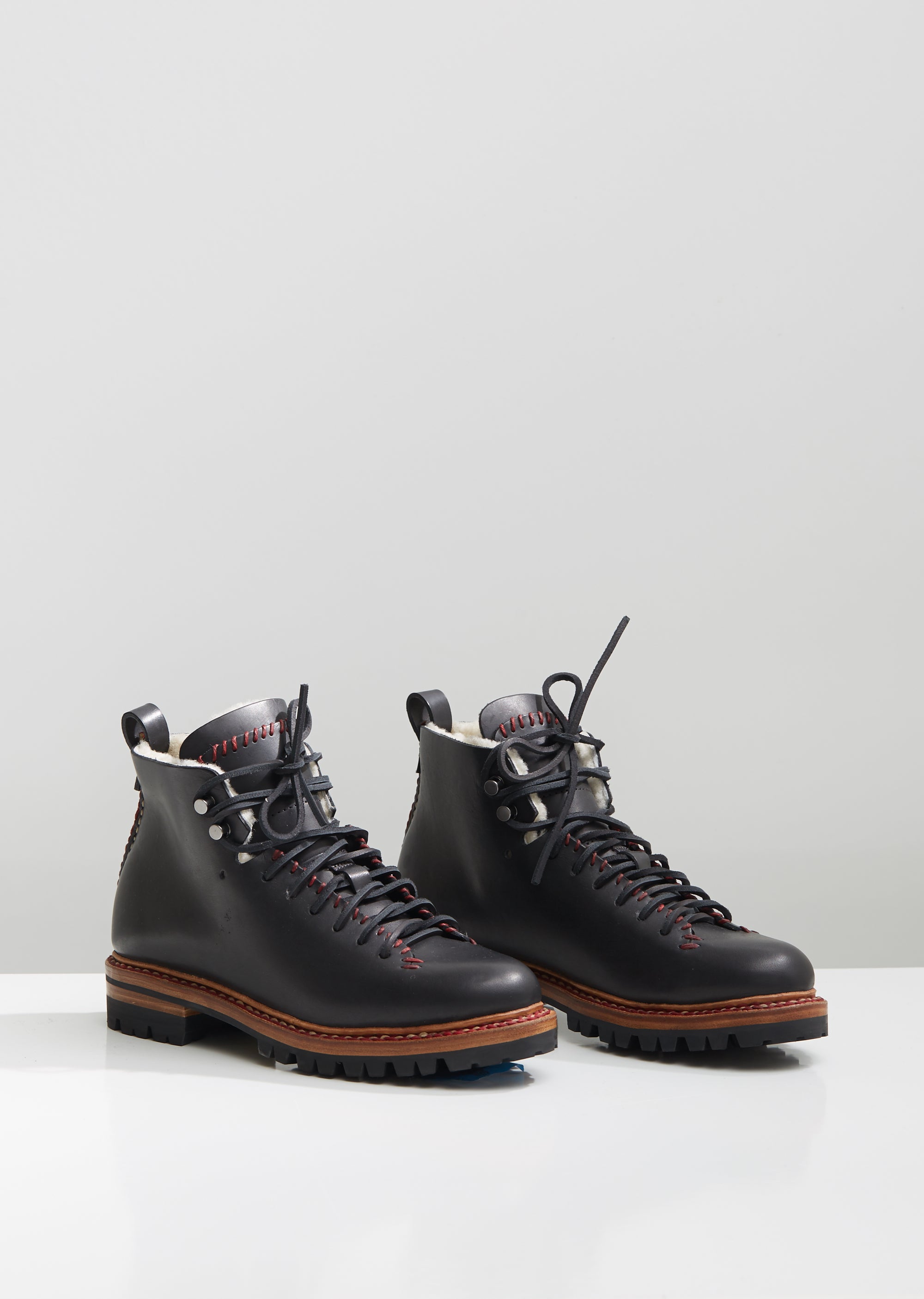 Whipstitch Hiker Wool Boots by Feit- La Garçonne