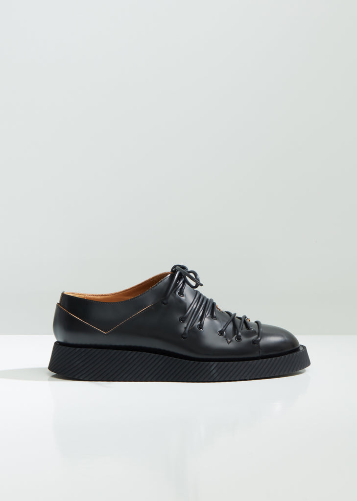 Leather Deconstructed Lace Up Oxfords