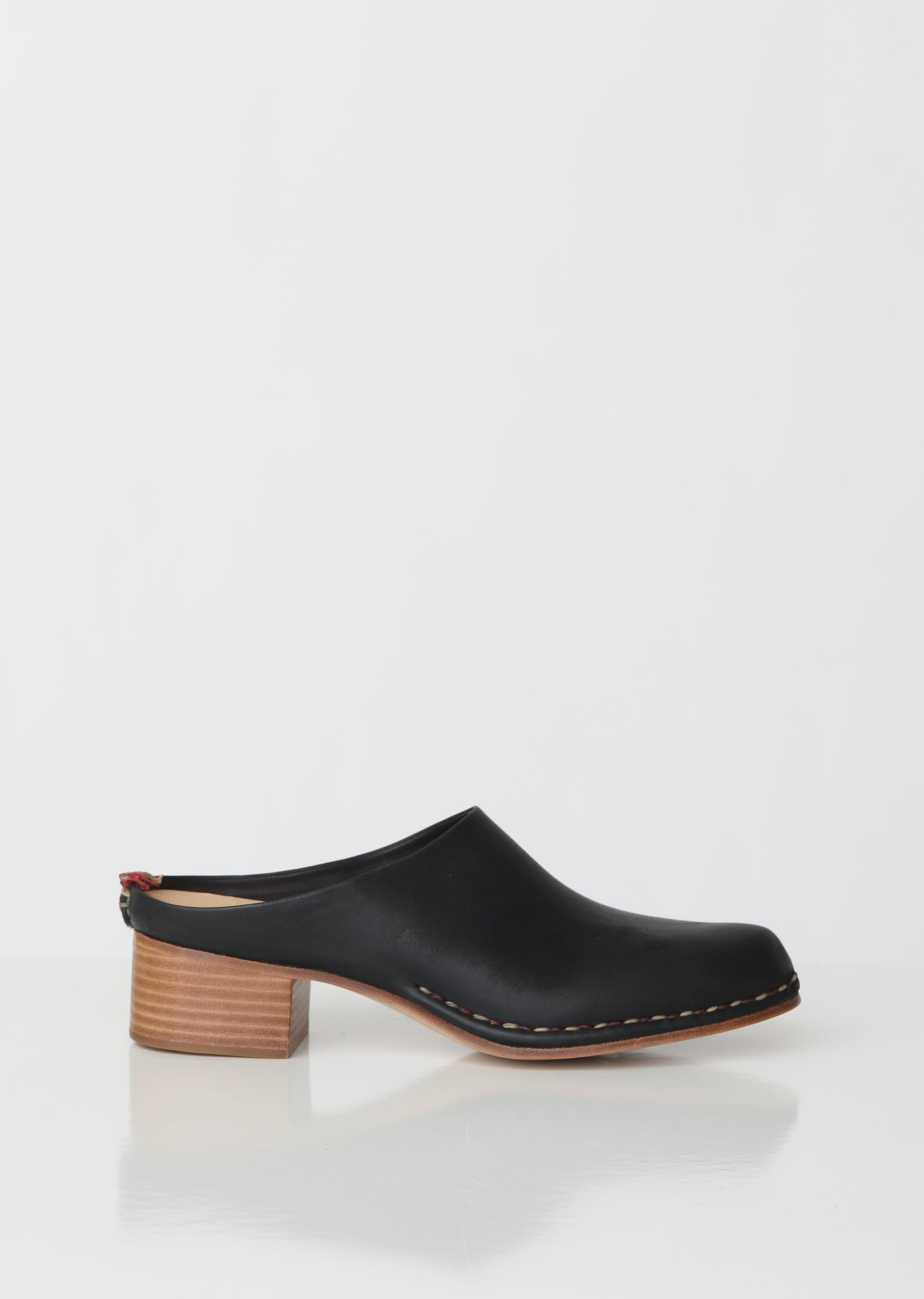 Handmade Mid Heel Leather Mules – La Garçonne