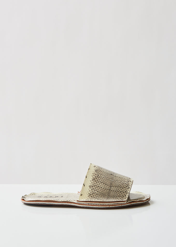 Layered Flat Leather Slides – La Garçonne