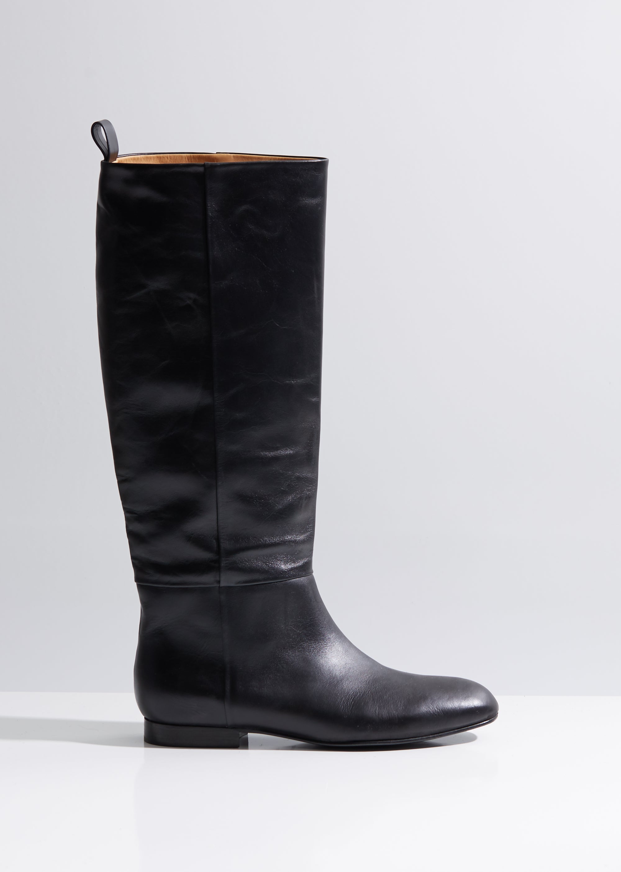 Tall Leather Boots by Jil Sander Navy- La Garçonne