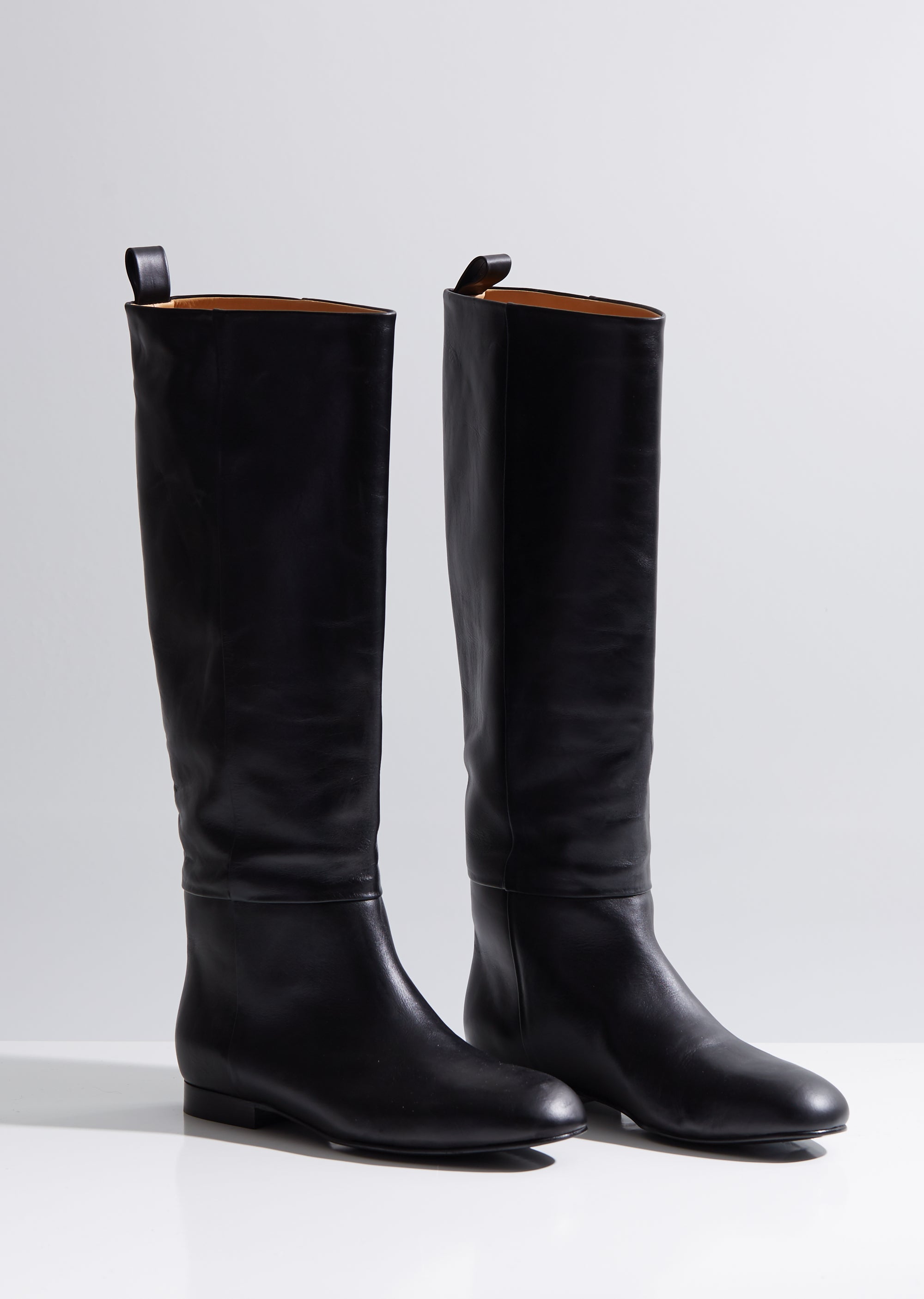 Tall Leather Boots by Jil Sander Navy- La Garçonne