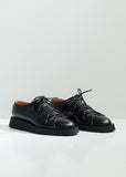 Leather Deconstructed Lace Up Oxfords