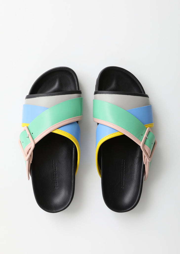 Alpha Beach Colorblock Slides – La Garçonne