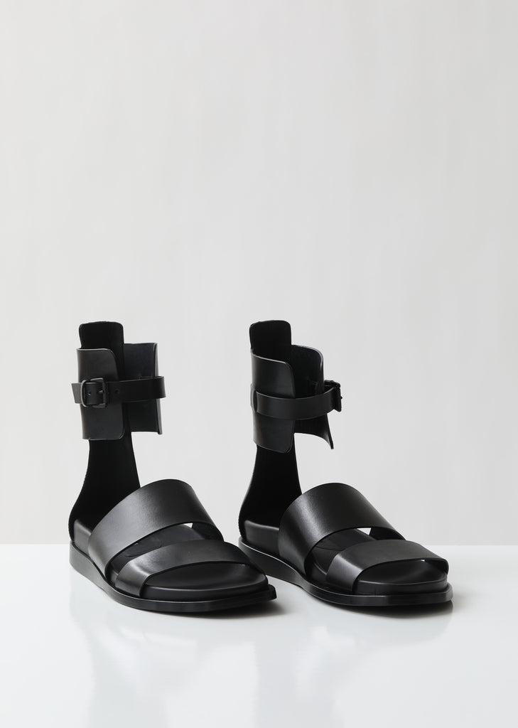 Belted Ankle Wrap Leather Sandals