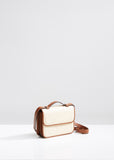 Raffia and Leather Woven Crossbody Bag