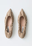 Babette Ruched Leather Flats