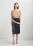 Technical Cotton Combo Skirt