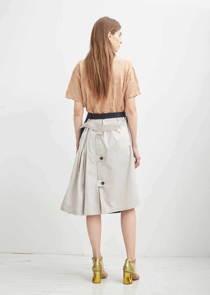 Technical Cotton Combo Skirt