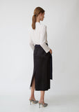 Wool Mohair & Viscose Satin Skirt