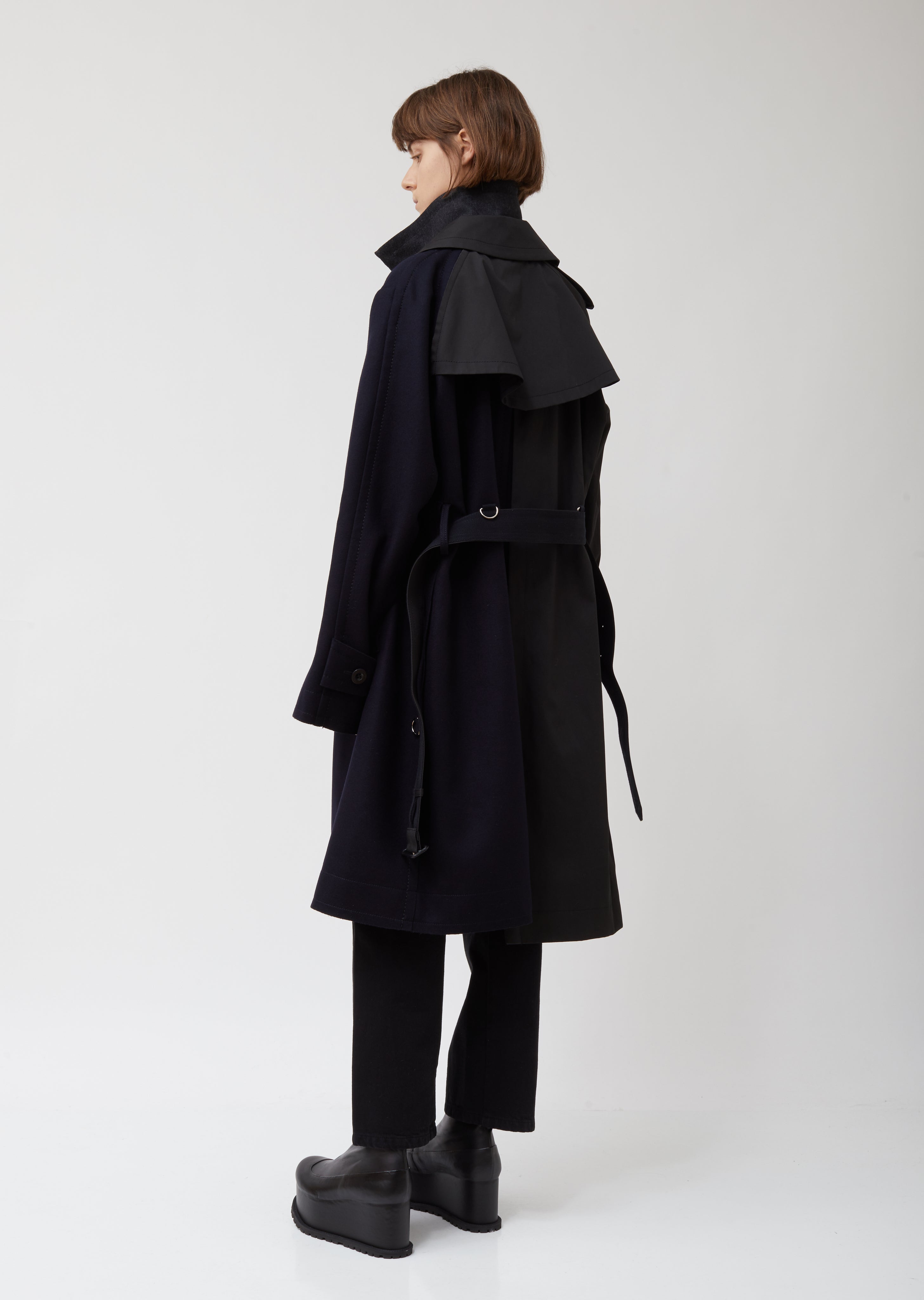 Wool Melton & Cotton Trench Coat – La Garçonne