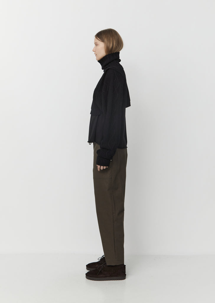 Cropped Wool & Mohair Pullover