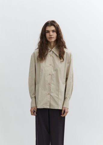 Volume Sleeve Shirt — Beige