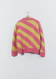 Diagonal Stripe Wool Sweater