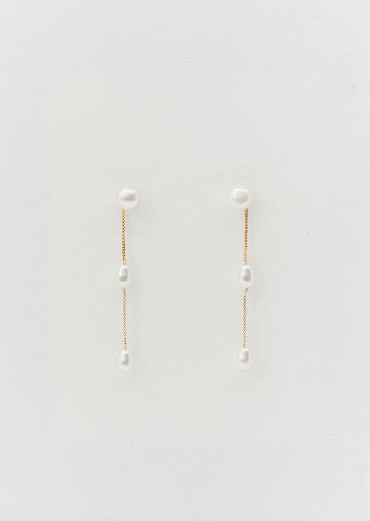 Gold Small Pearl Drop Earrings