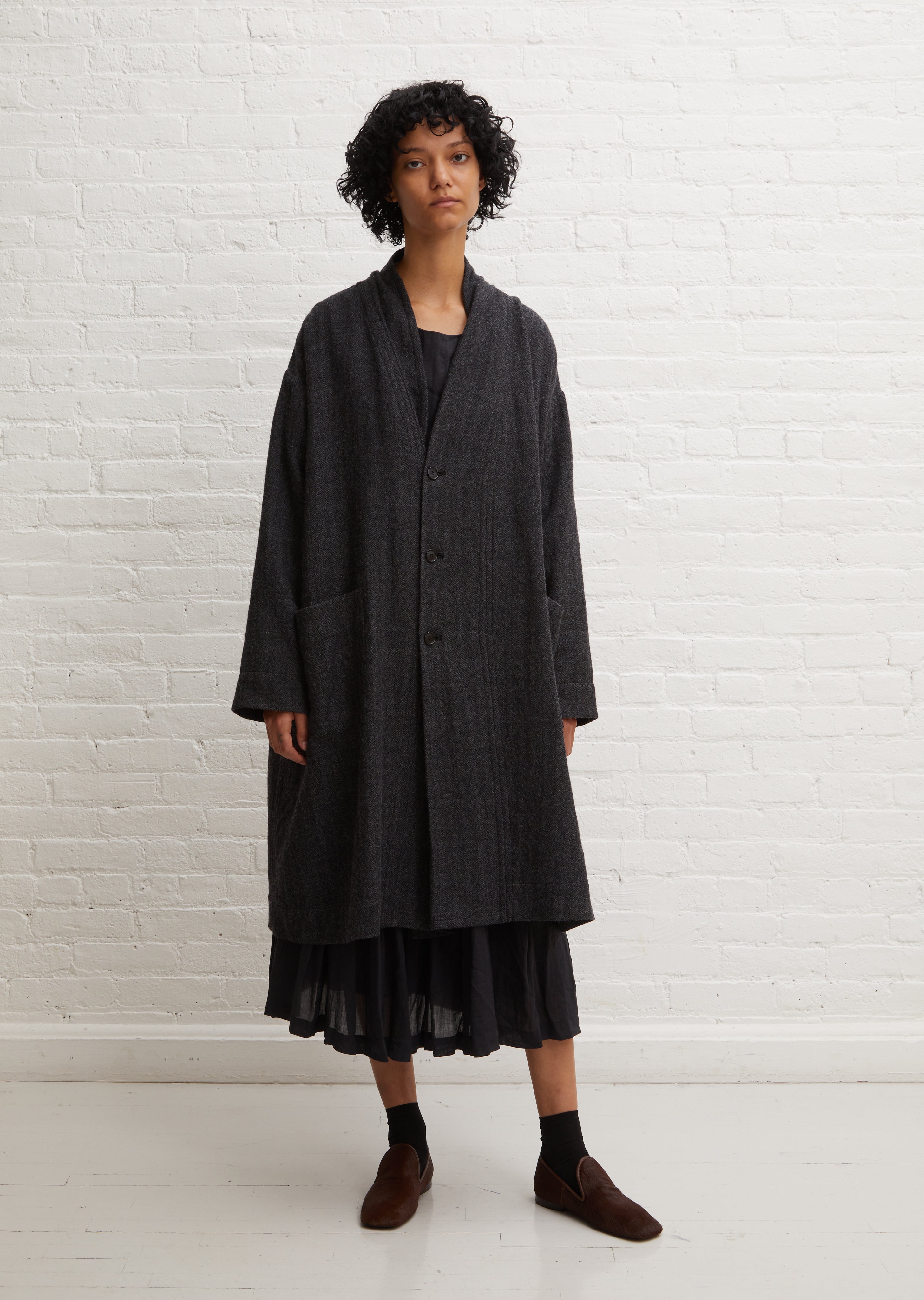 Oversized Wool Coat — Charcoal – La Garçonne