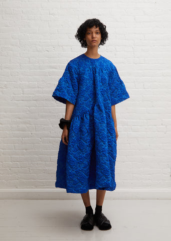 Cloqué Long Gathered Dress