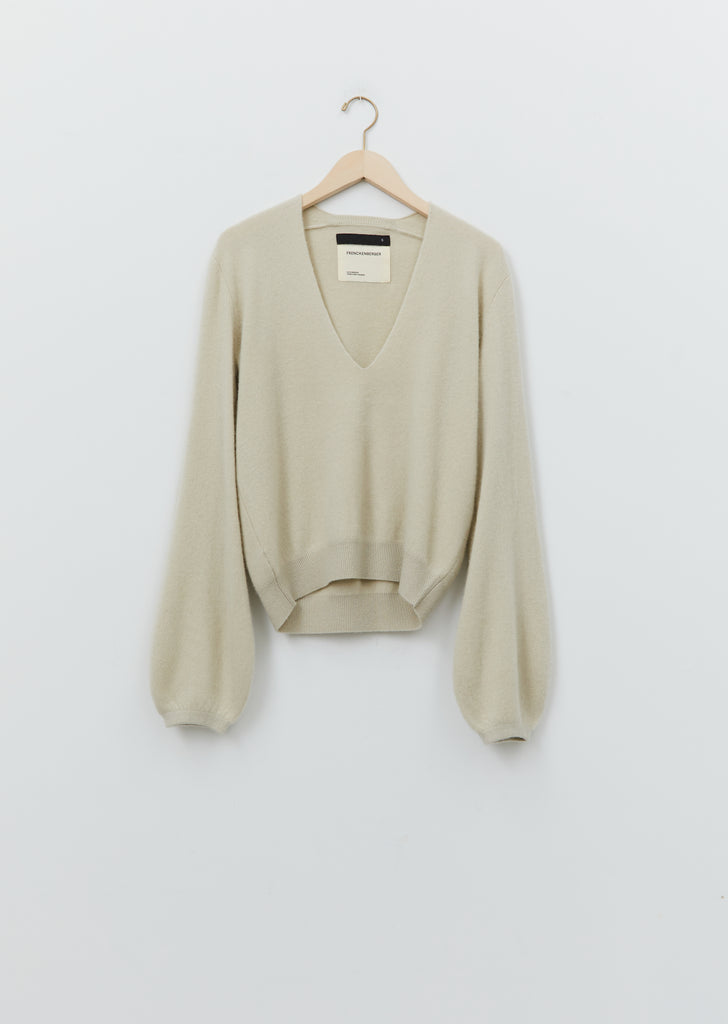 Cashmere Mini Deep V Sweater