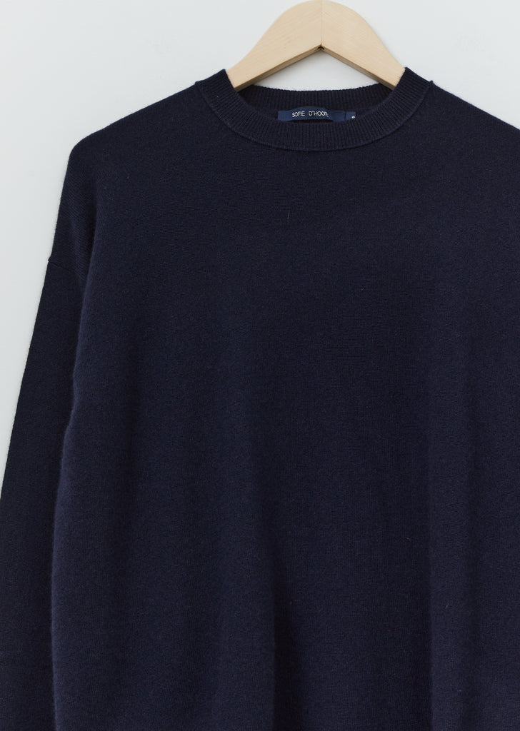 Munch Cashmere Crewneck Sweater — Dark Navy