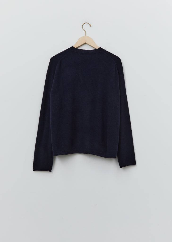 Munch Cashmere Crewneck Sweater — Dark Navy