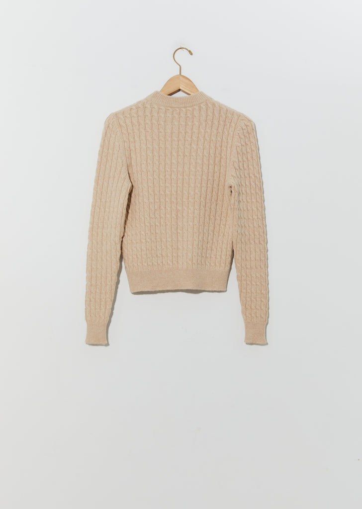 Alpaca Cable Sweater — Ecru