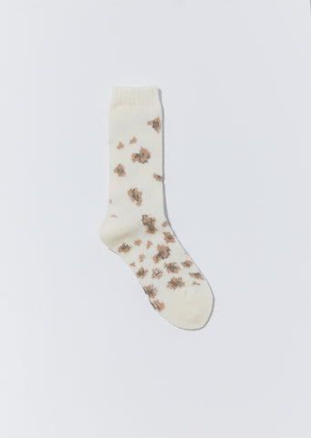 Leopard Socks — White