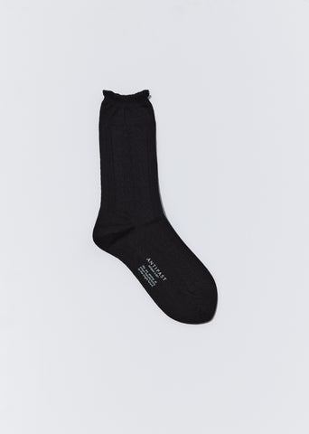 Cahin Stitch Socks — Black